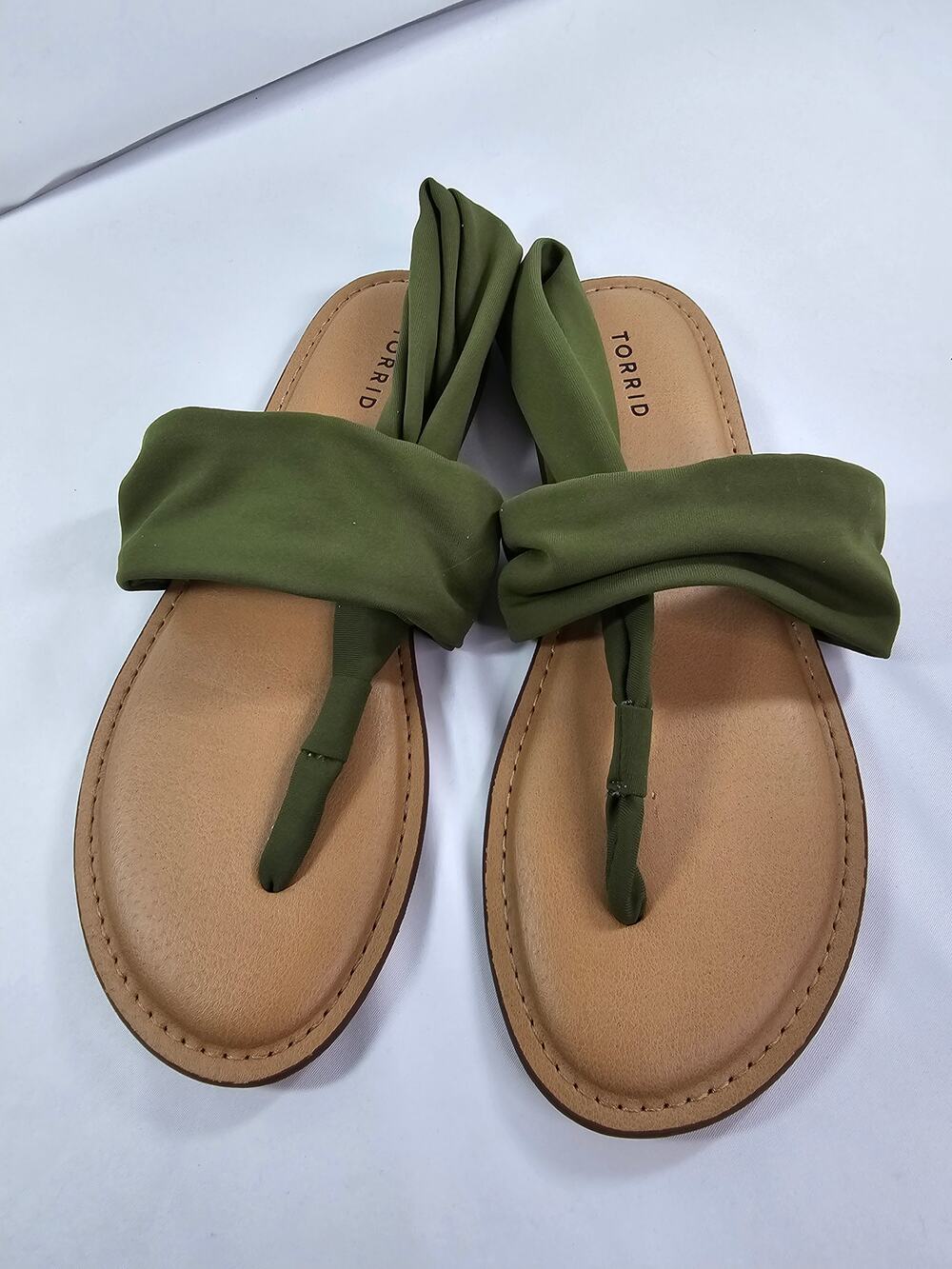Torrid 9 WW-Wide Width Olive Green Cloth Sandals